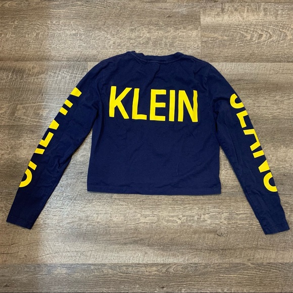 Calvin Klein Jeans Navy Crop Shirt - Picture 2 of 5